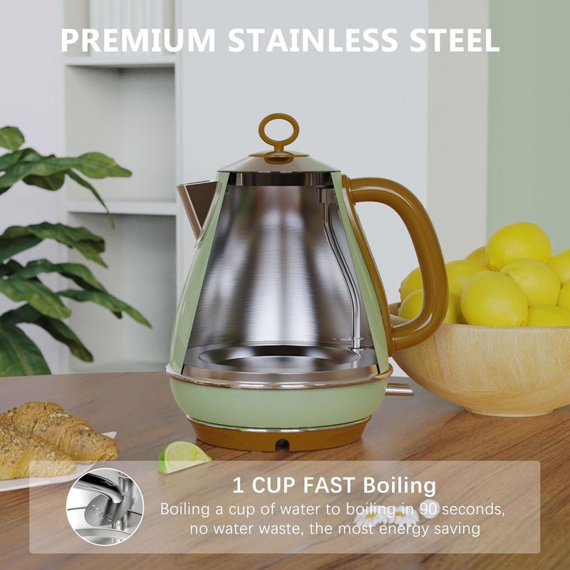 evoloop 1.7L Electric Kettles, BPA Free Tea Kettle, Hot Water Boiler Heater, Stainless Steel Teapot, Auto Shut-Off & Boil-Dry Protection, 120V/1500W - Image 2